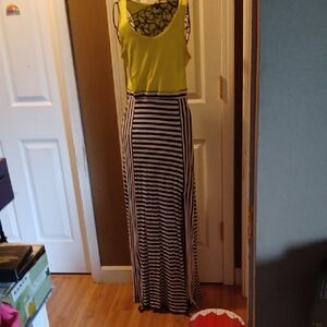 Striped Black and White Maxi Skirt